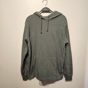 The North Face Men's Medium Gray Waffle Knit Hoodie Kangaroo Pouch